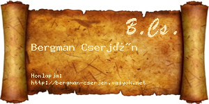 Bergman Cserjén névjegykártya